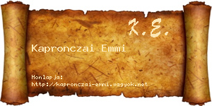 Kapronczai Emmi névjegykártya